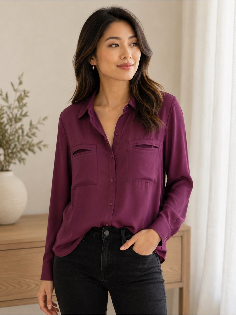Ro & De Deep Purple Blouse